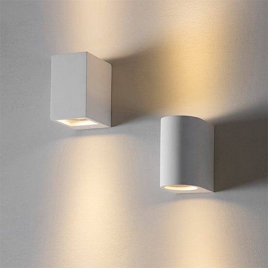 Anders 2 LED Lights Wall Light In Smooth White Plaster
