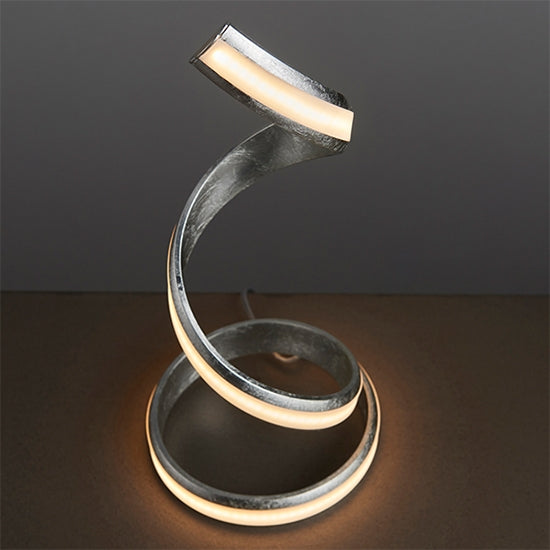 Aria LED Table Lamp In Silver With White Diffuser