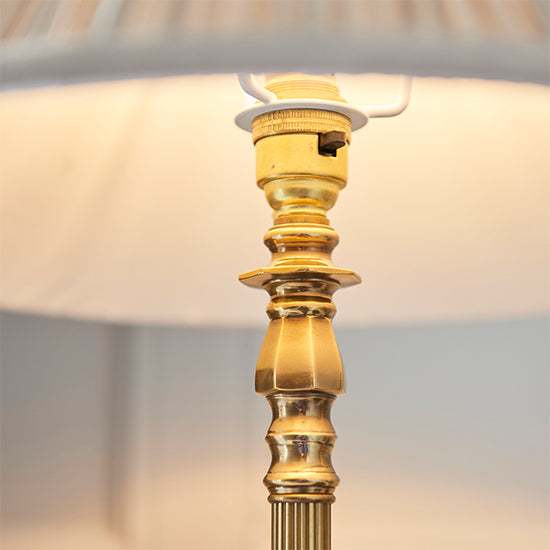 Asquith Beige Shade Table Lamp In Solid Brass