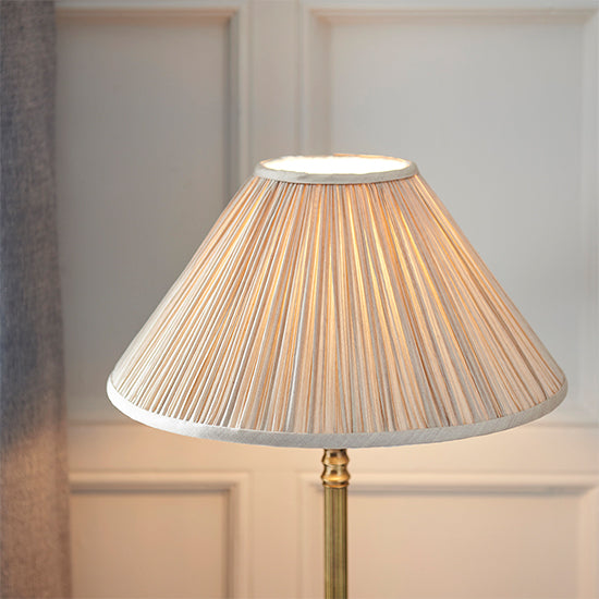 Asquith Beige Shade Table Lamp In Solid Brass