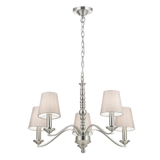 Astaire 5 Lights Cotton Mix Fabric Shades Ceiling Pendant Light