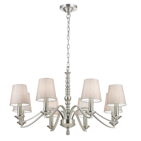 Astaire 8 Lights Cotton Mix Fabric Shades Ceiling Pendant Light
