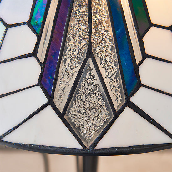 Astoria Medium Tiffany Glass Table Lamp In Black