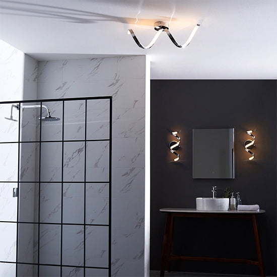 Astral LED Bathroom Wall Light In Chrome