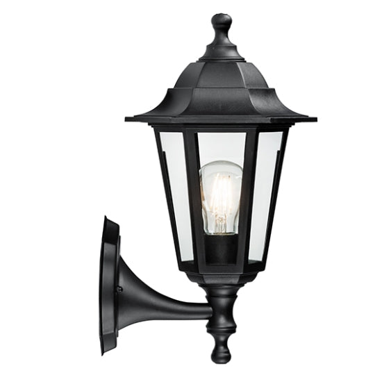 Bayswater Clear Glass Shade Wall Light In Black