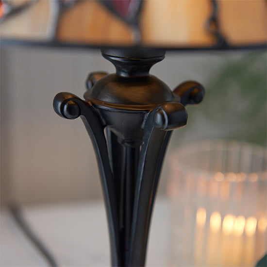 Bernwood Small Tiffany Glass Table Lamp In Dark Bronze