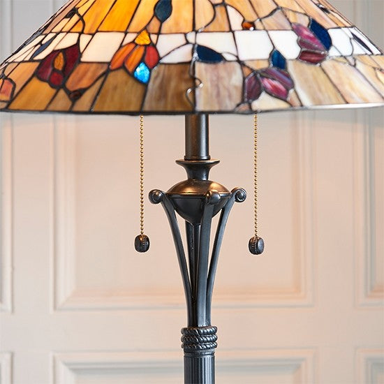 Bernwood Tiffany Glass Floor Lamp In Dark Bronze