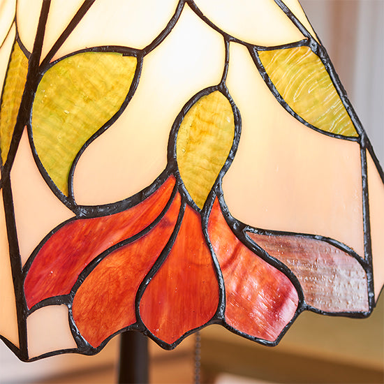 Botanica Medium Tiffany Glass Table Lamp In Dark Bronze