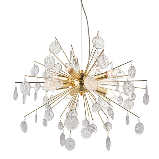 Calla 8 Lights Clear Glass Detailing Ceiling Pendant Light