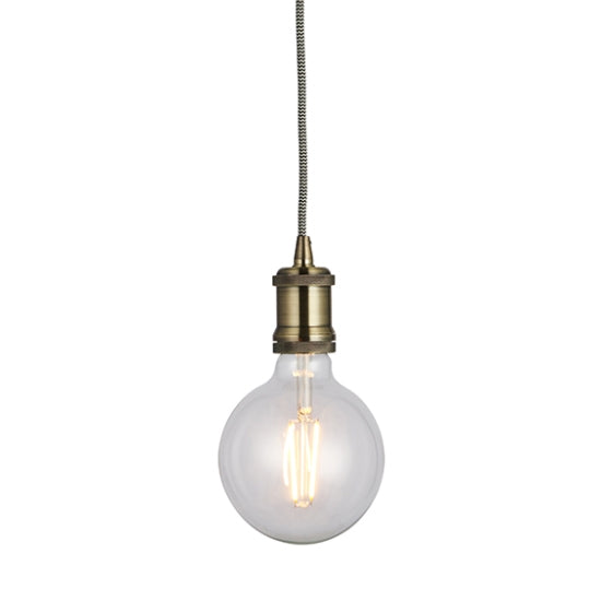 Cambourne Machine Knurled Ceiling Pendant Light Antique Brass