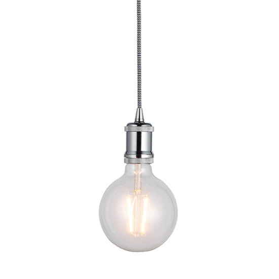 Cambourne Machine Knurled Ceiling Pendant Light Chrome
