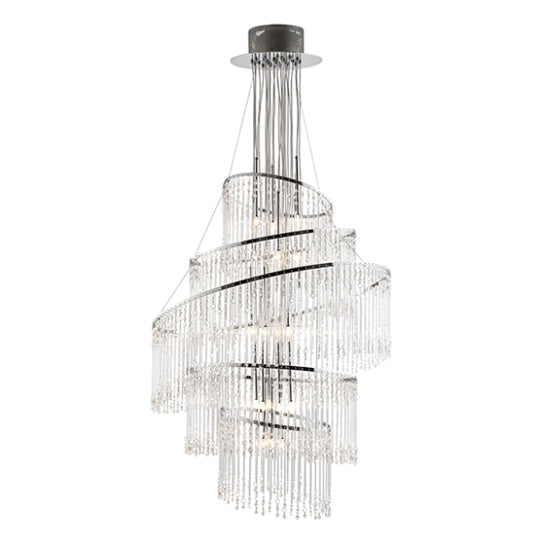 Camille 24 Lights Clear Glass Ceiling Pendant Light Polished Chrome