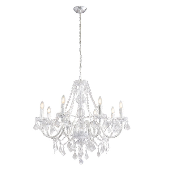Clarence 8 Lights Clear Acrylic Ceiling Pendant Light Chrome