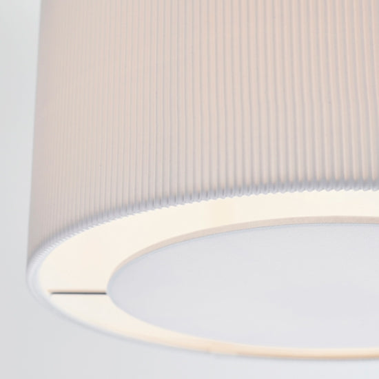 Colette White Fabric Small Ceiling Pendant Light In Chrome