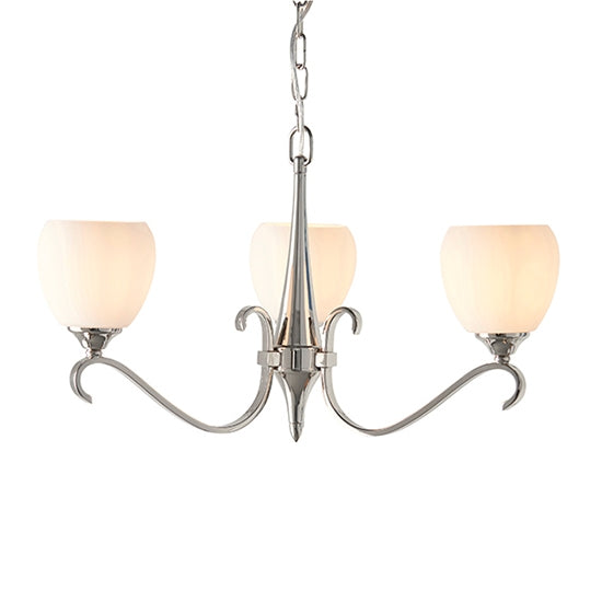 Columbia Opal Glass 3 Lights Ceiling Pendant Light In Nickel
