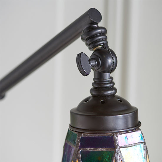 Dark Star Task Tiffany Glass Table Lamp In Black