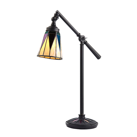 Dark Star Task Tiffany Glass Table Lamp In Black