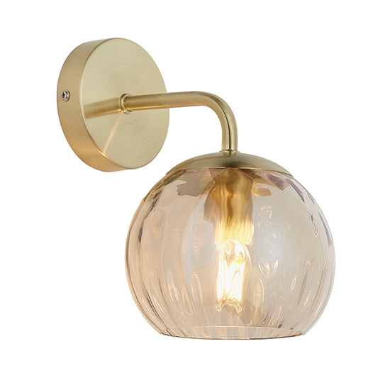 Dimple Glass Shade Wall Light In Champagne