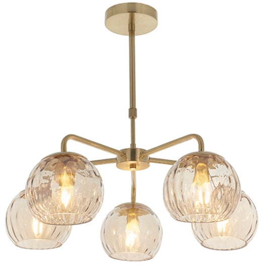 Dimple Lustre Dimpled Glass Shades Ceiling Pendant Light Champagne