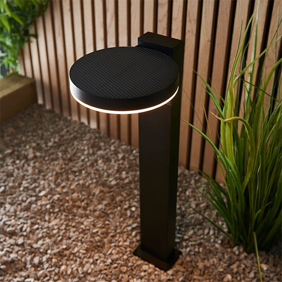 Ebro LED Outdoor Post In Textured Black With White Pc Diffuser