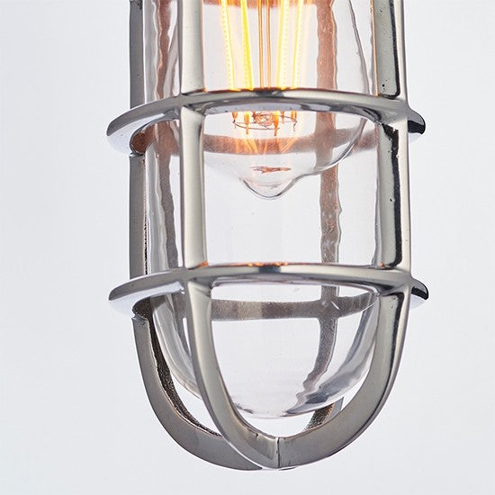 Elcot Ceiling Pendant Light In Polished Aluminium