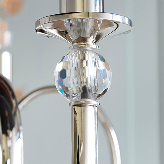 Fabia 5 Lights Clear Crystal Ceiling Pendant Light In Polished Nickel