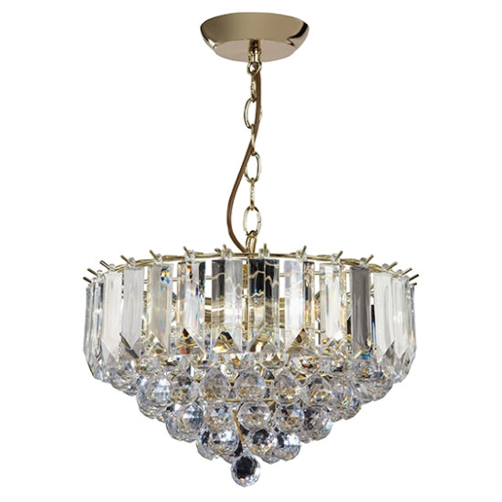 Fargo 3 Lights Clear Acrylic Large Ceiling Pendant Light In Brass