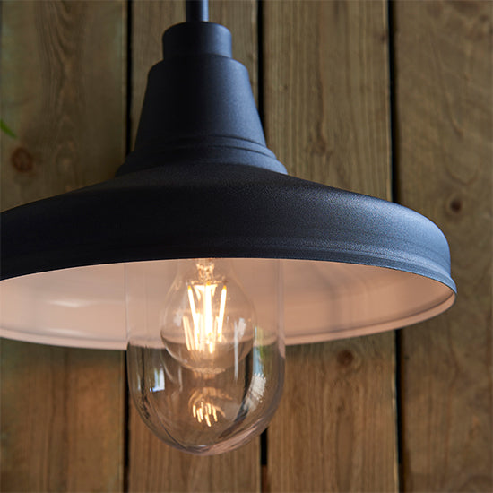 Farmhouse Clear Glass Shade Wall Light In Textured Black