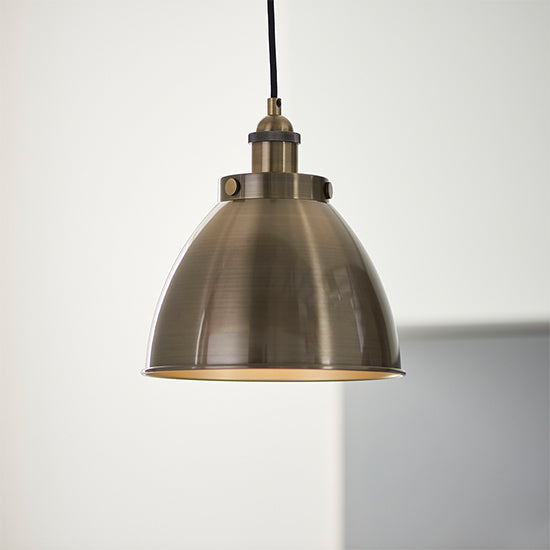 Franklin Small Ceiling Pendant Light In Antique Brass