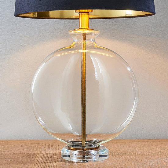 Gideon Black Faux Cylinder Shade Table Lamp In Antique Brass