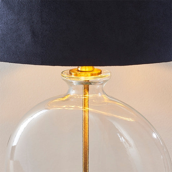 Gideon Black Faux Cylinder Shade Table Lamp In Antique Brass