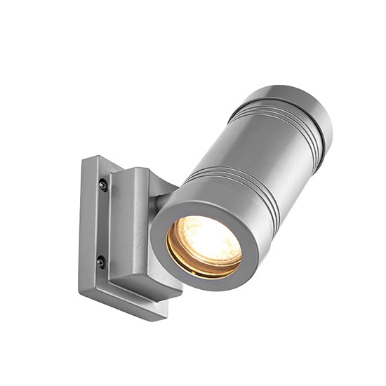 Gigo Clear Glass Lens 2 Lights Wall Light In Aluminium And Grey