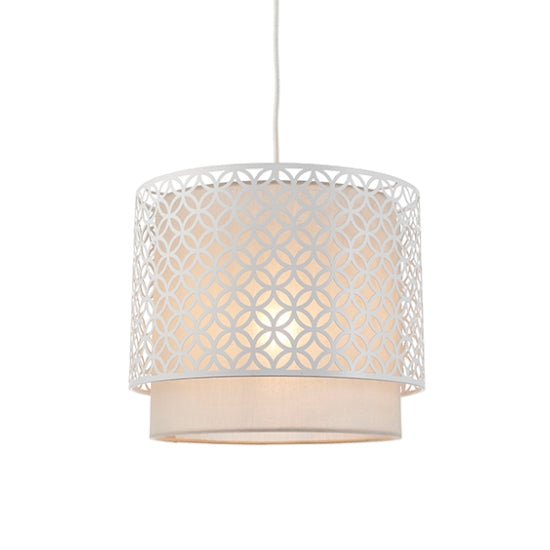 Gilli Small Pale Grey Shade Ceiling Pendant Light In Chalk White