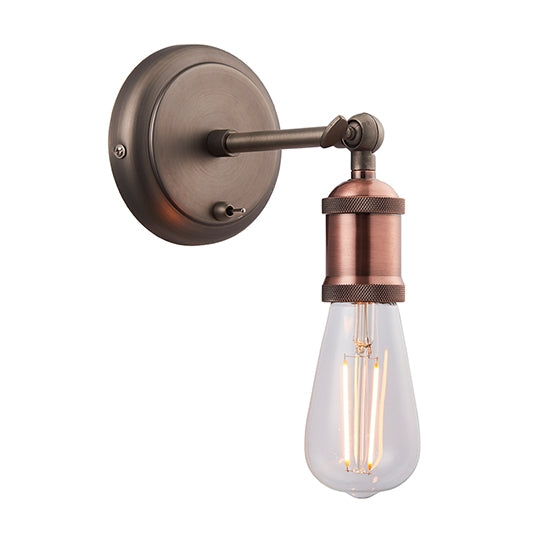 Hal Wall Light In Aged Pewter And Aged Copper