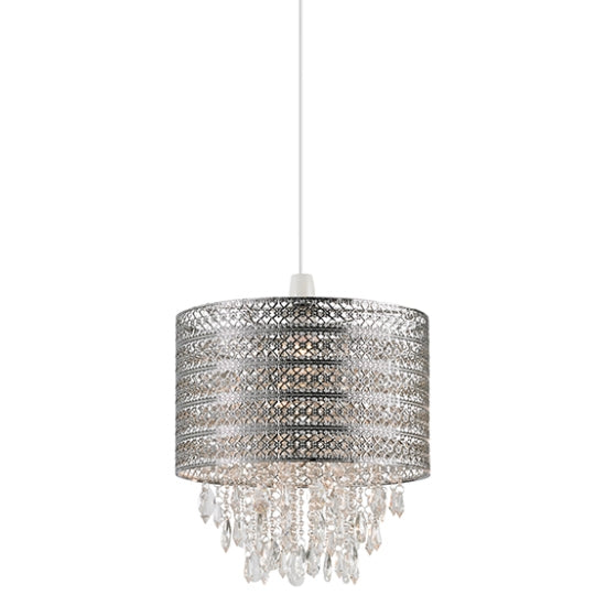 Harewood Clear Glass Ceiling Pendant Light Chrome