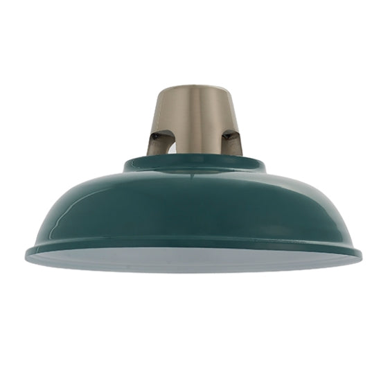 Henley Gloss Mallard Green Ceiling Pendant Light In Satin Nickel
