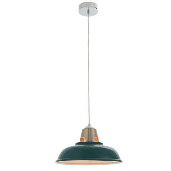 Henley Gloss Mallard Ceiling Pendant Light Satin Nickel
