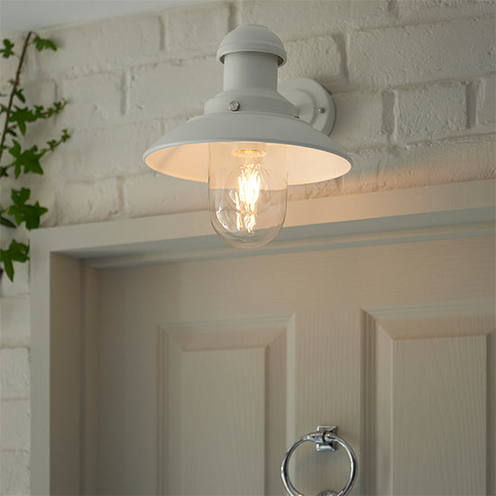 Hereford Clear Glass Shade Wall Light In Gloss Stone