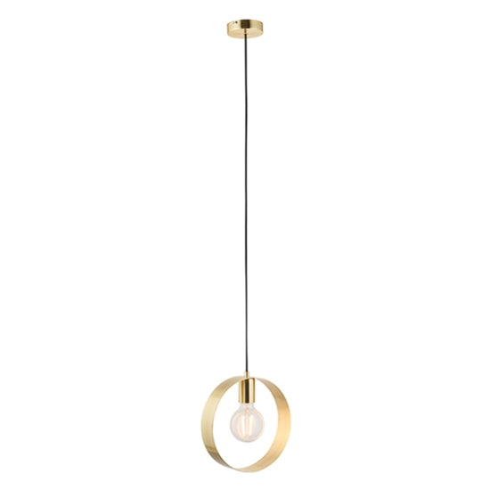 Hoop Ceiling Pendant Light Brushed Brass