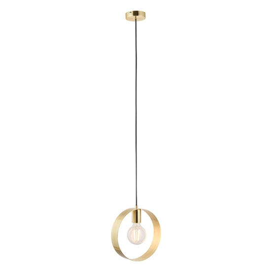 Hoop Ceiling Pendant Light In Brushed Brass