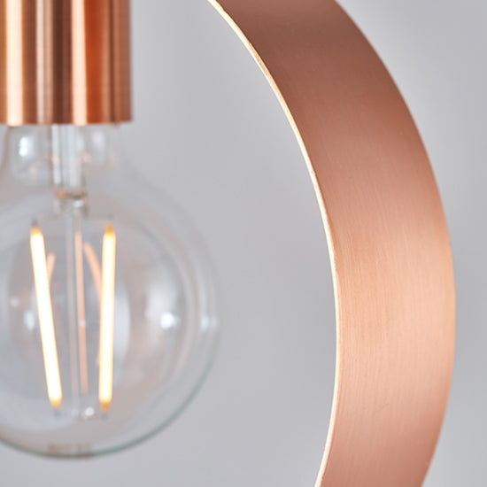 Hoop Ceiling Pendant Light In Brushed Copper