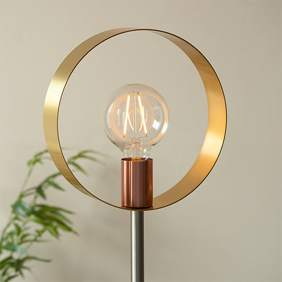 Hoop Floor Lamp In Brushed Brass