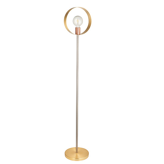 Hoop Floor Lamp In Brushed Brass