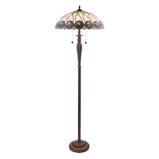 Hutchinson Tiffany Glass Floor Lamp In Dark Bronze