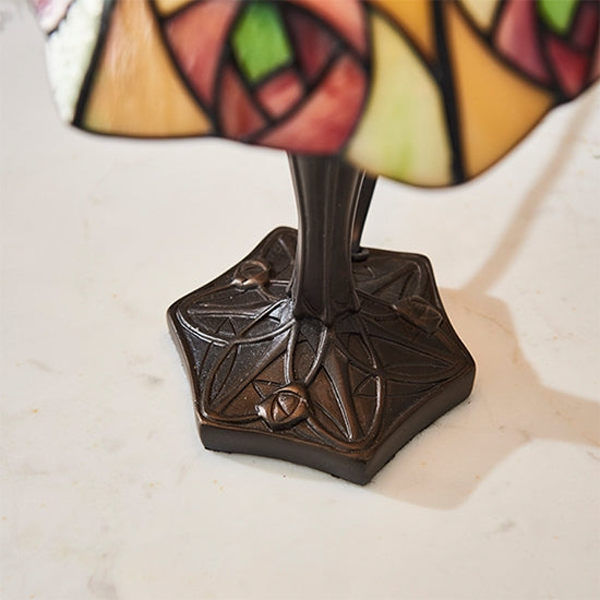 Ingram Small Tiffany Glass Table Lamp In Dark Bronze