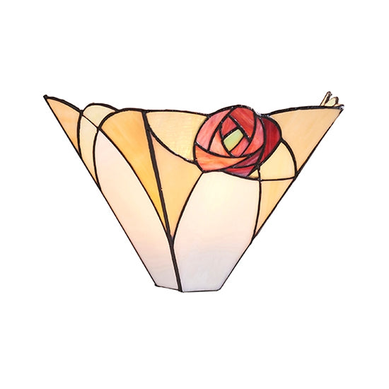 Ingram Tiffany Glass Wall Light In Dark Bronze