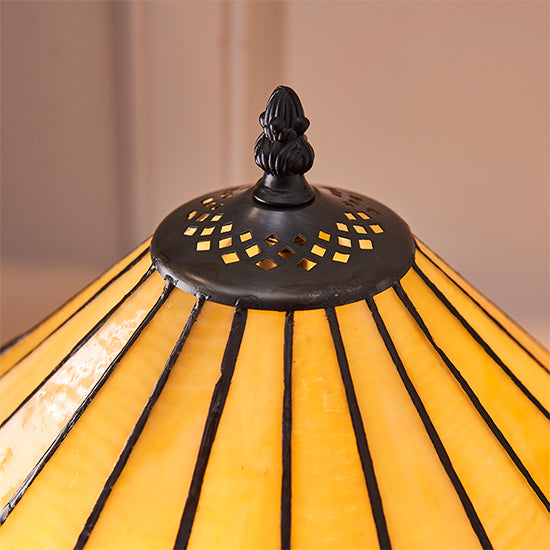 Jamelia Medium Tiffany Glass Table Lamp In Dark Bronze