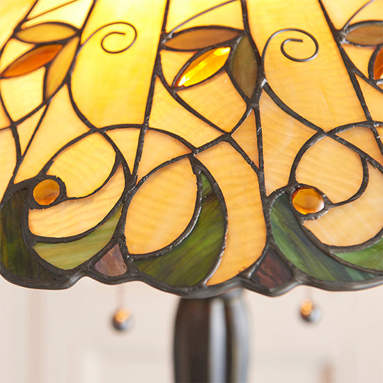 Jamelia Tiffany Glass Floor Lamp In Dark Bronze