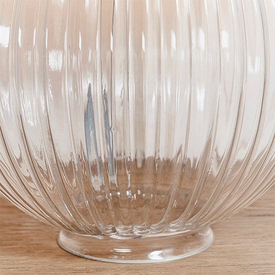 Jemma And Mia Vintage White Shade Table Lamp With Clear Ribbed Base