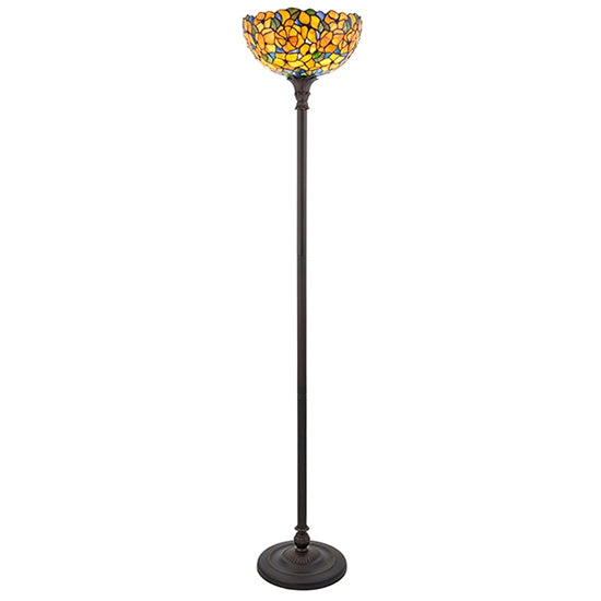 Josette Tiffany Glass Floor Lamp In Dark Bronze